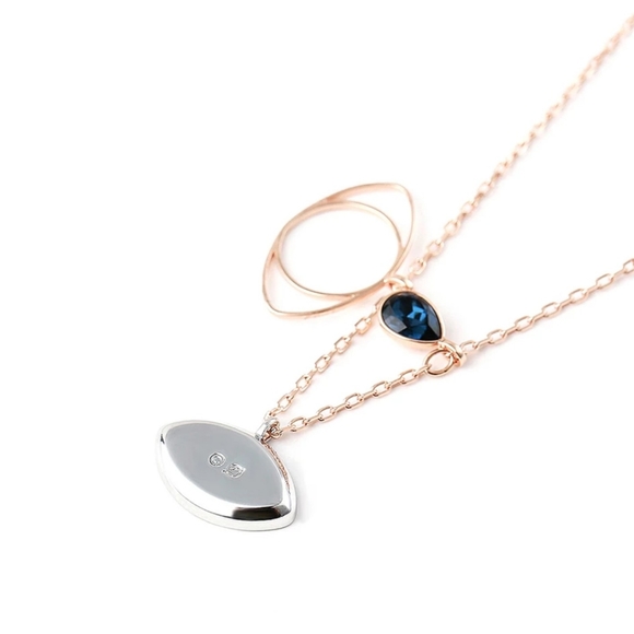 Devil's Eye Pendant Necklace Rose Gold Color - Picture 2 of 6